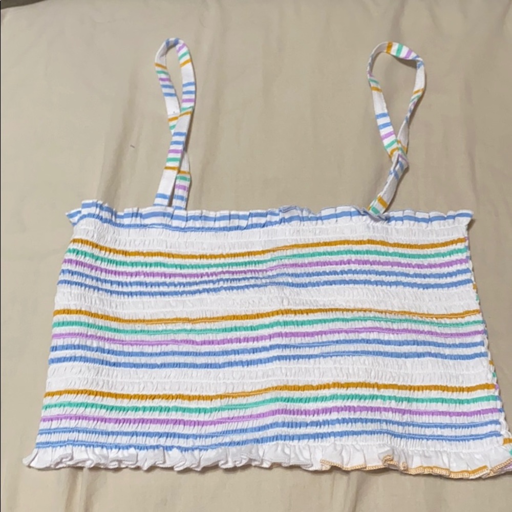 SOLD✨✨✨Striped stretchy crop top